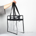 Clear Vinyl PVC Tote Bag WithLong Shoulder Strap